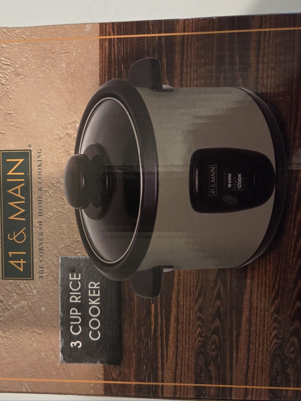 3-Cup Rice Cooker in Silver with Glass Lid